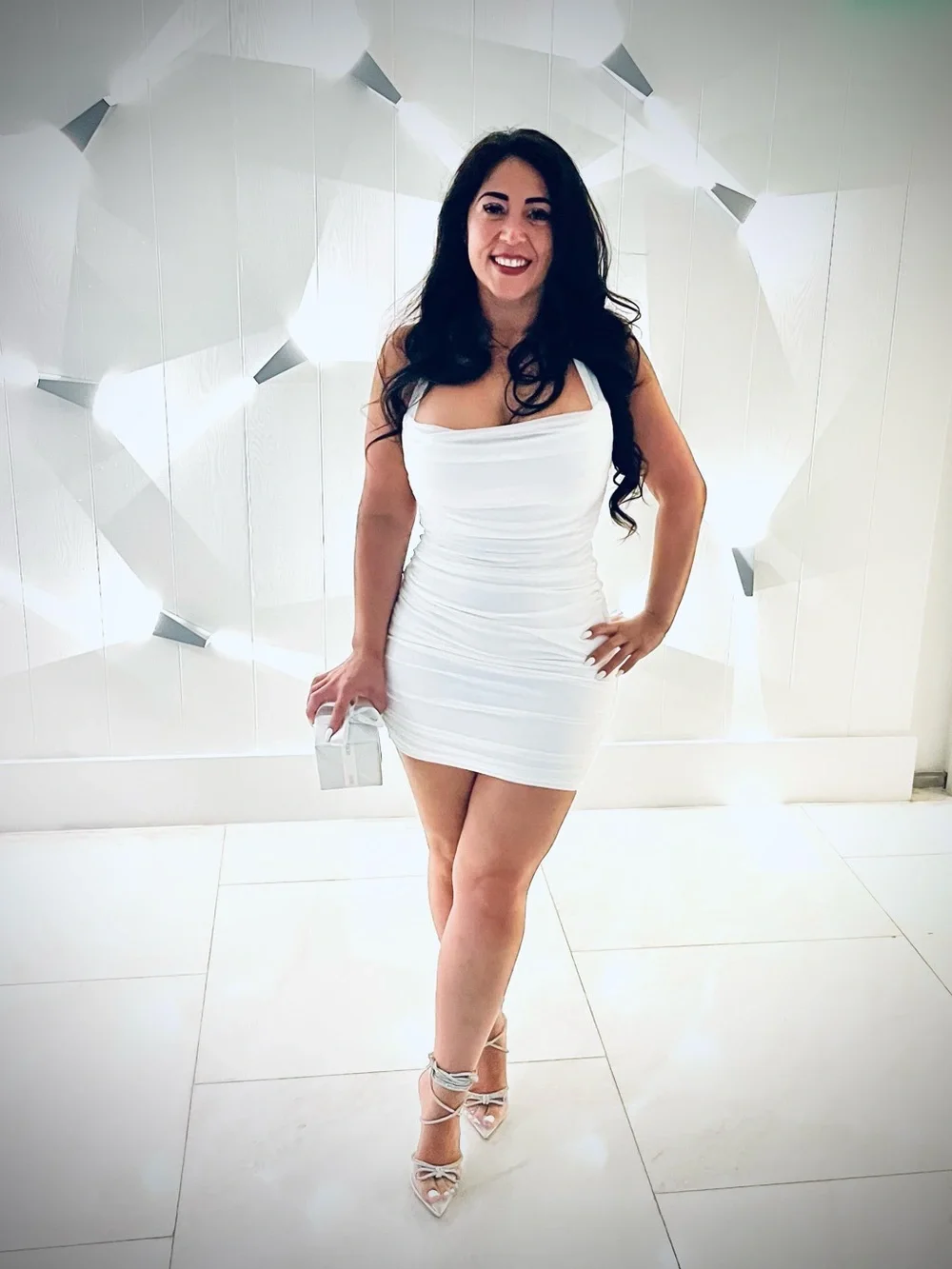 White mesh dress halter top bodycon